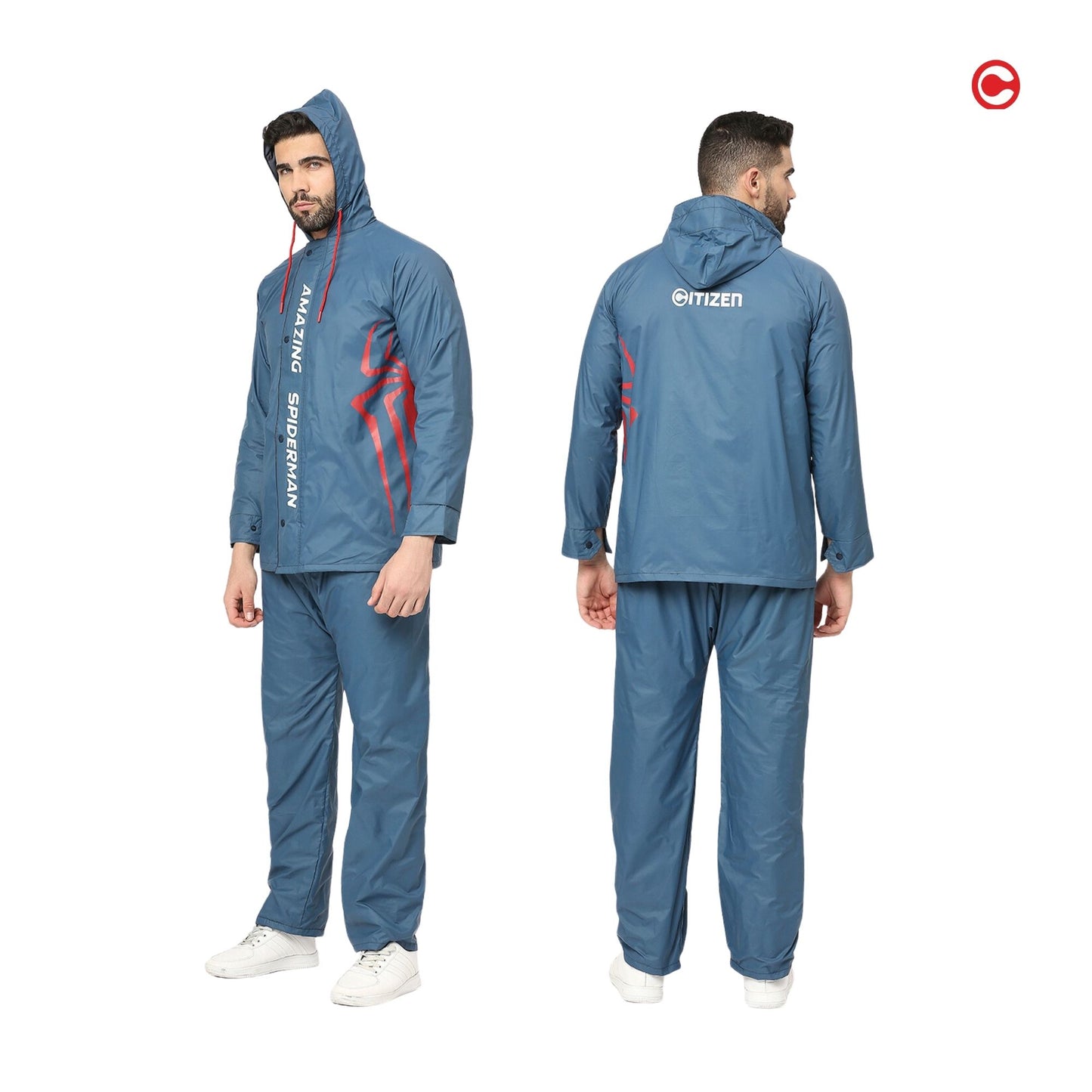 Sleek Reversible SpiderRaincoat Suit with Free-leak proof pouch