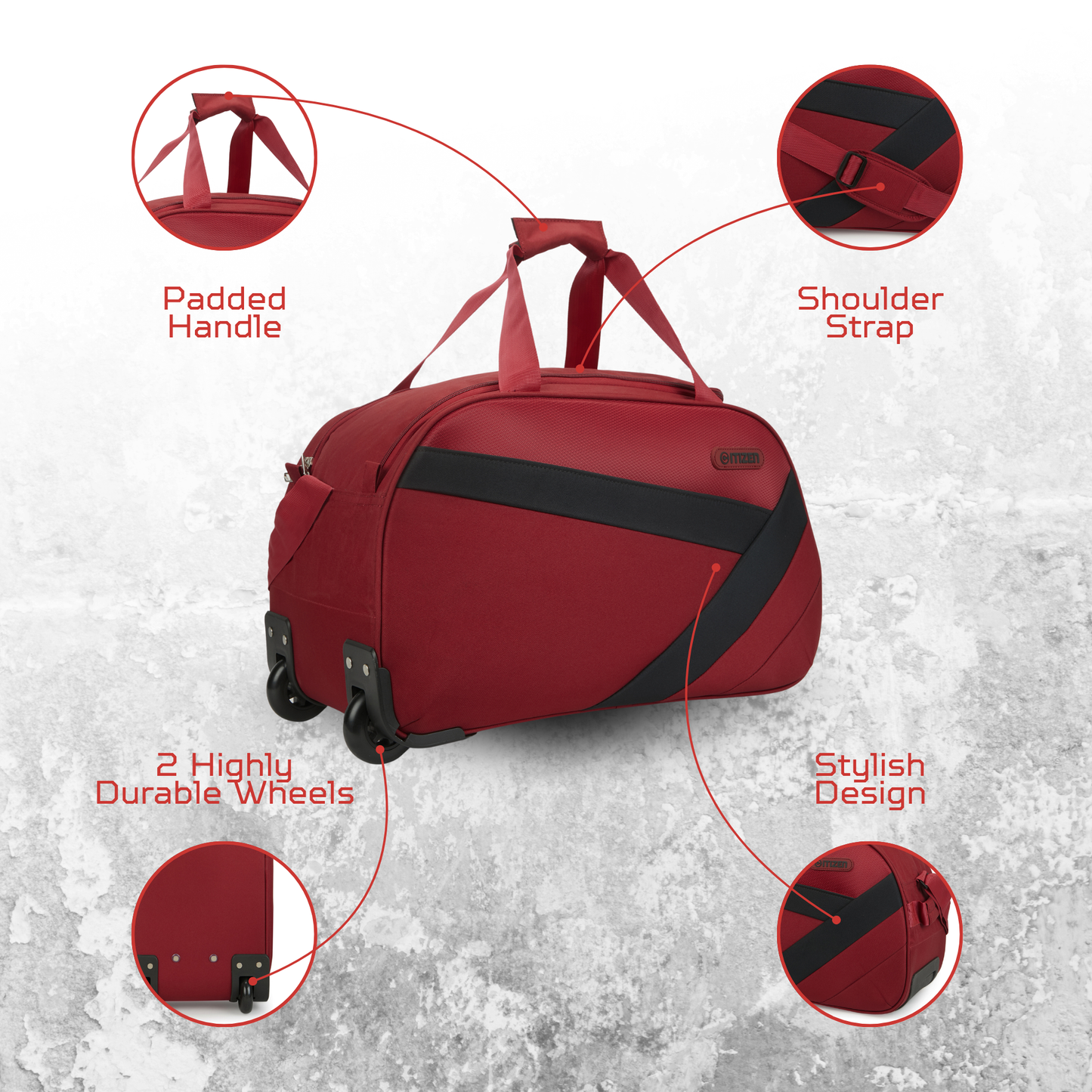 Wheel Duffle Arrow Voyage Design Premium Polyester