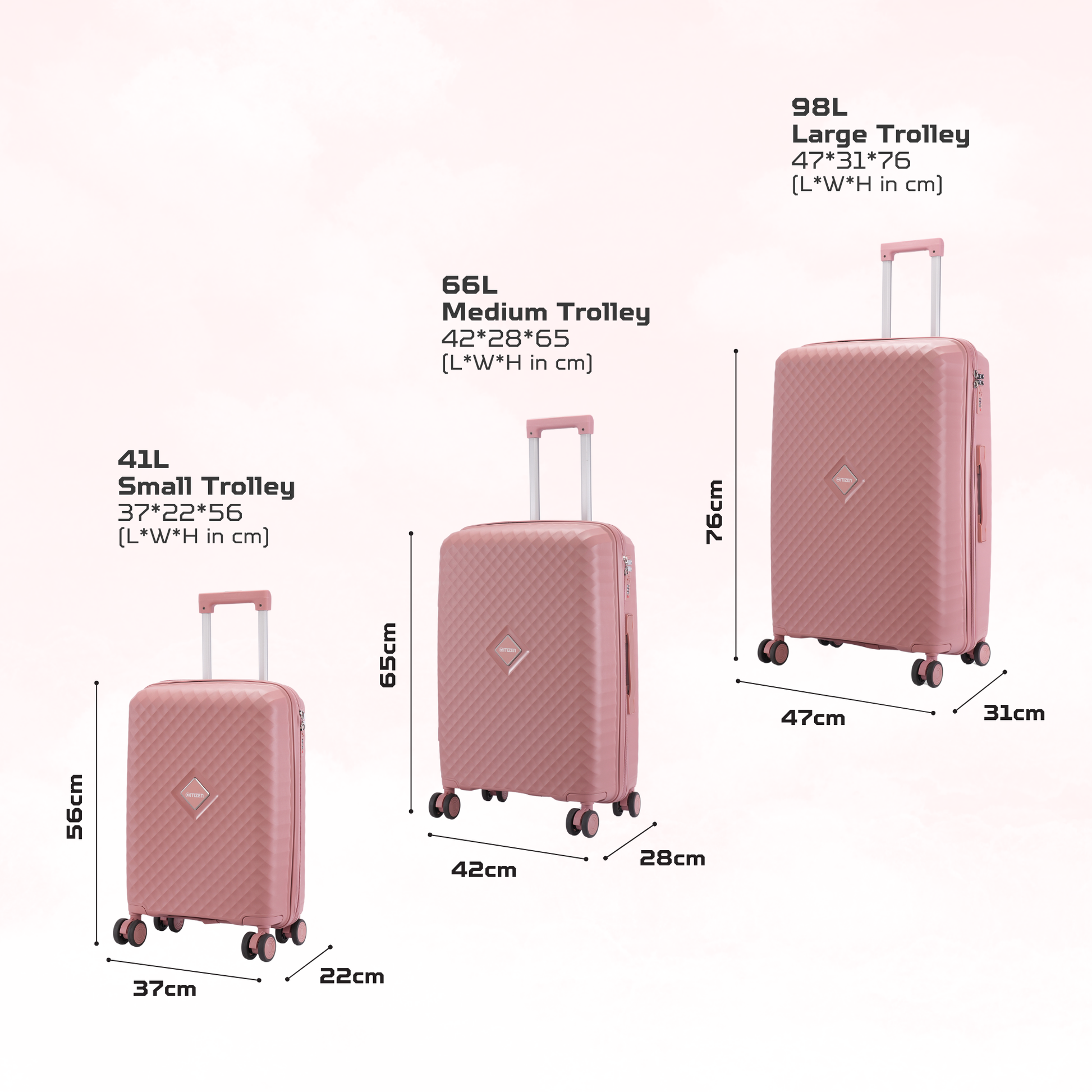Rosegold Set of 3