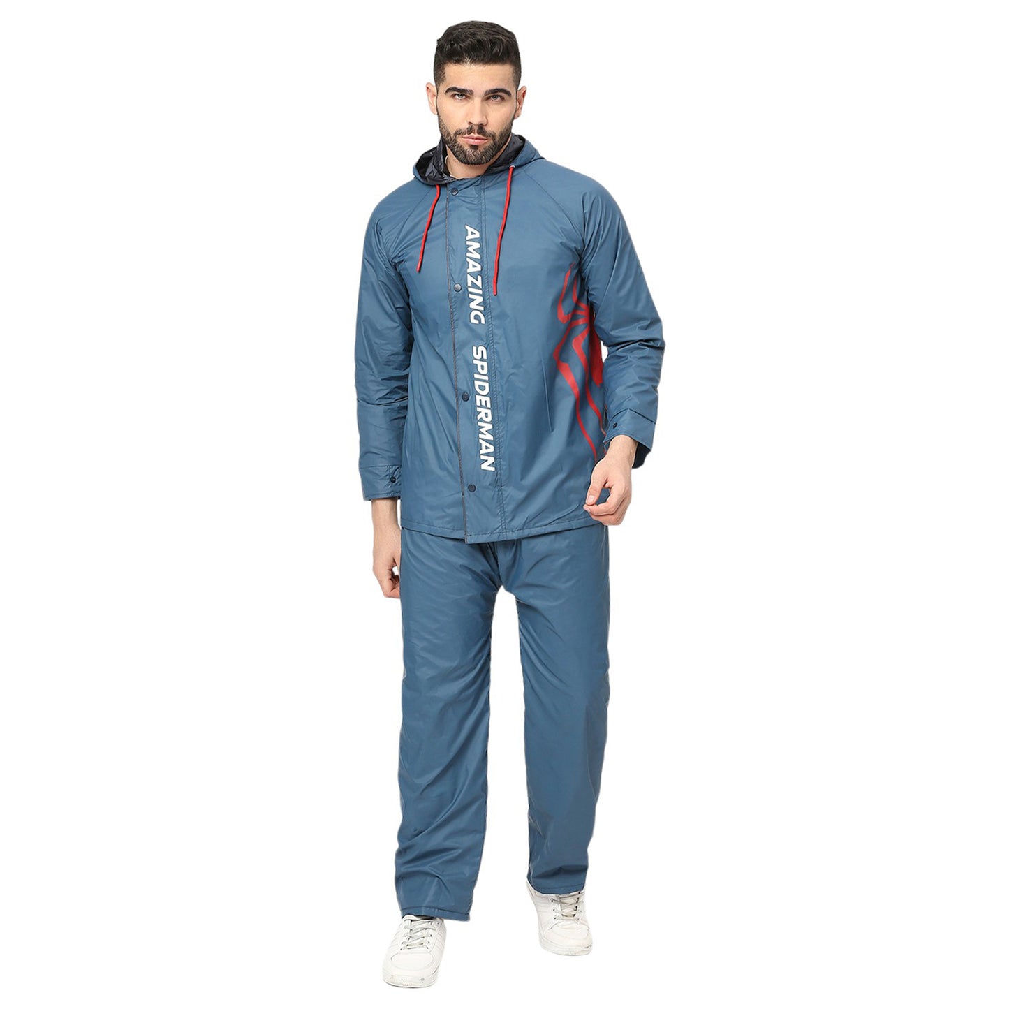 Sleek Reversible SpiderRaincoat Suit with Free-leak proof pouch