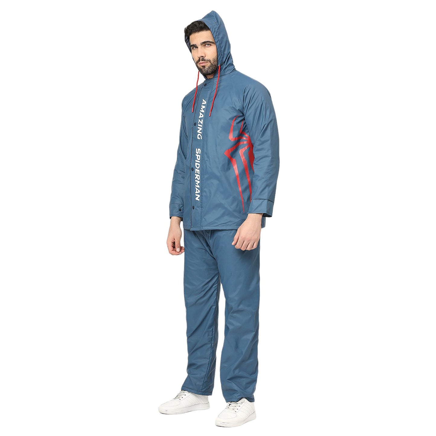 Sleek Reversible SpiderRaincoat Suit with Free-leak proof pouch