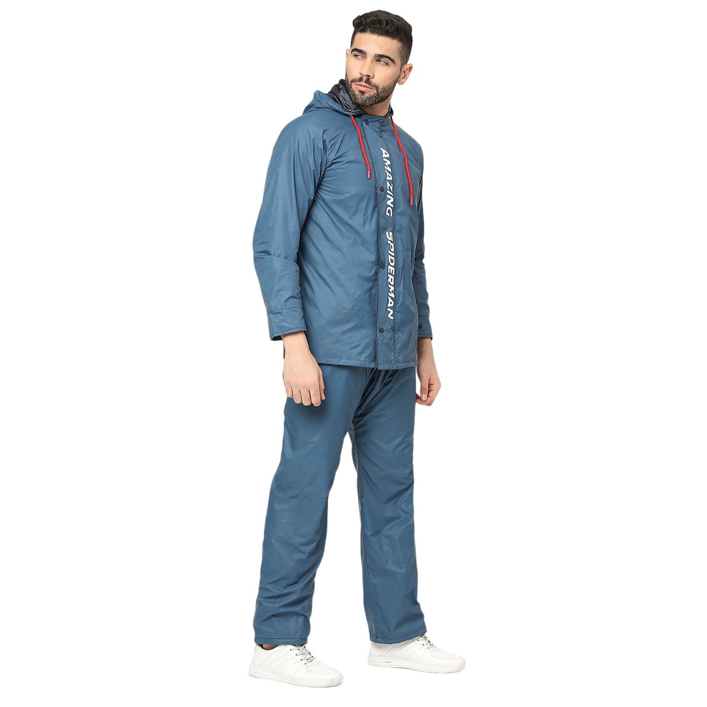 Sleek Reversible SpiderRaincoat Suit with Free-leak proof pouch