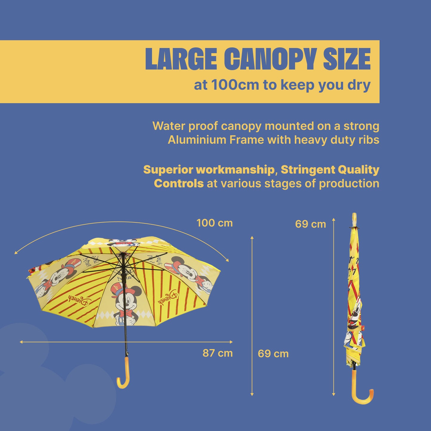 Kids Umbrella with Mickey Mouse Character