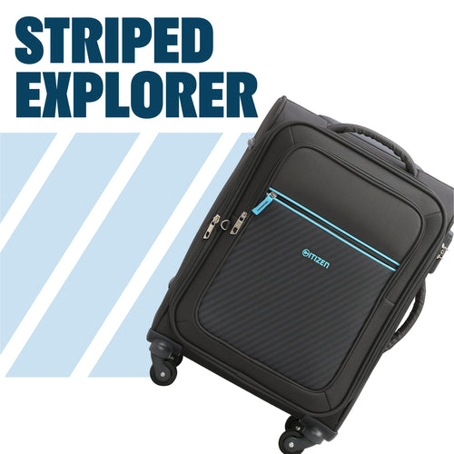 Citizen Striped Explorer Cabin Suitcase – Stylish Stripes & Secure Travel