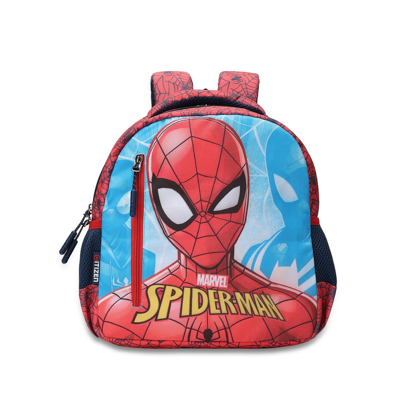 Citizen Spiderman 9L Kids School Backpack for Boys , Adjustable Shoulder Straps , Front Zipper Pocket - (Red)