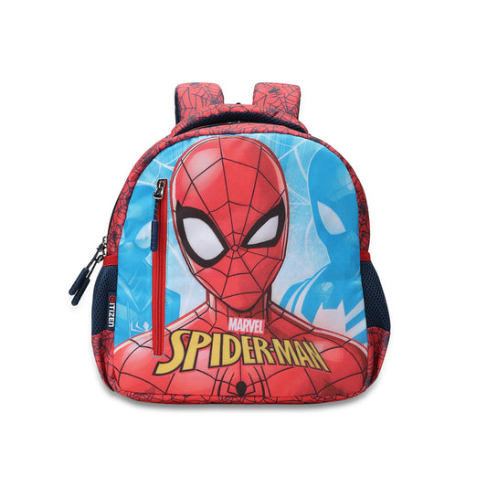 Citizen Spiderman 9L Kids School Backpack for Boys , Adjustable Shoulder Straps , Front Zipper Pocket - (Red)