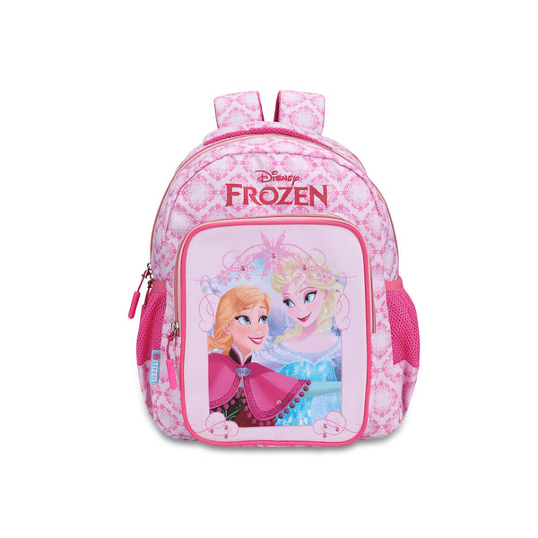 Citizen Frozen Anna & Elsa 18L Girls’ School Backpack – Double Compartment, Padded Straps (Pink)