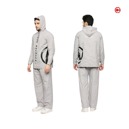 Citizen Smoky Gray Reversible Raincoat Suit – Waterproof Men’s Rainwear with Leak‑Proof Pouch
