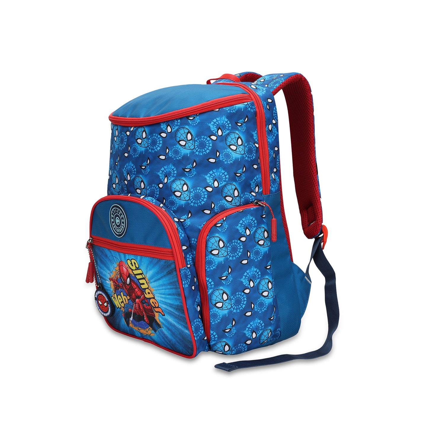 Citizen Marvel Spiderman 25L School Backpack for Boys, Lightweight Kids Book Bag with Front Pocket & Side Storage- ( Blue,Red)