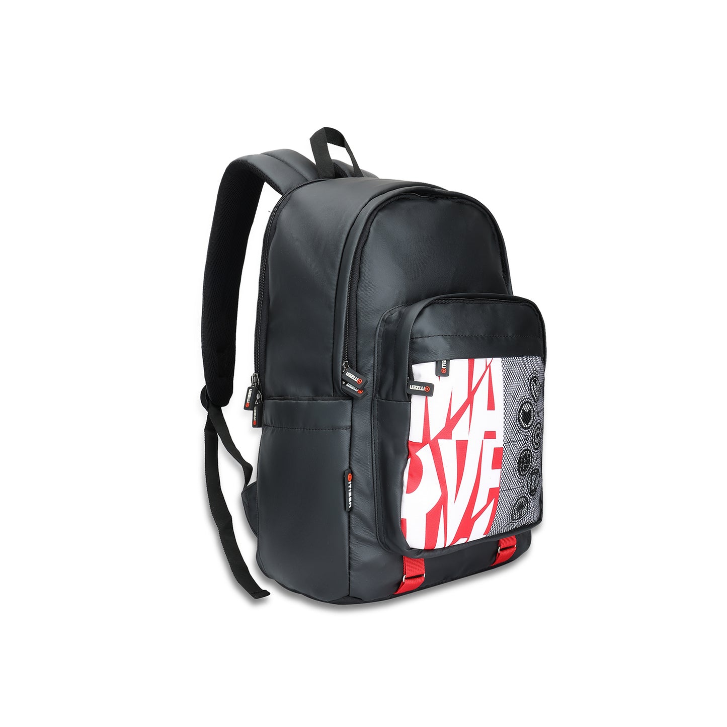 Citizen Marvel 23L Superhero Graphic Printed School Bag, Padded Shoulder Straps,Front Zipper Pocket  - (Black)