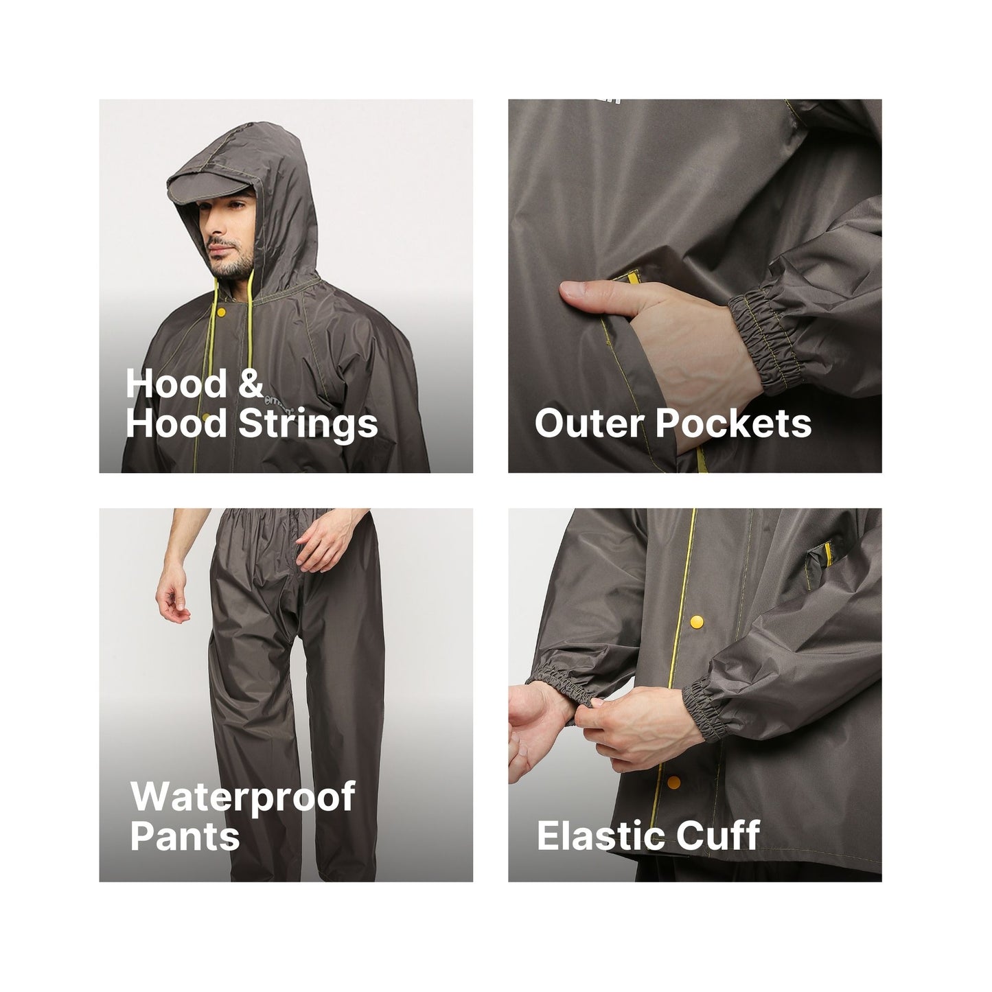 Sleek Tapping Raincoat Suit with Free-leak proof pouch