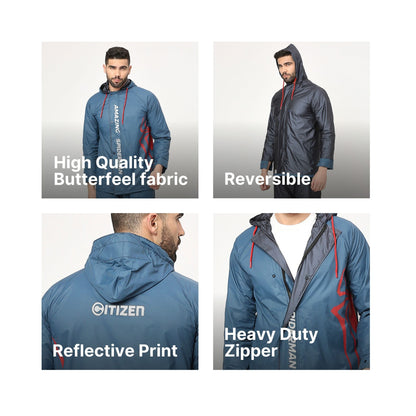 Sleek Reversible SpiderRaincoat Suit with Free-leak proof pouch