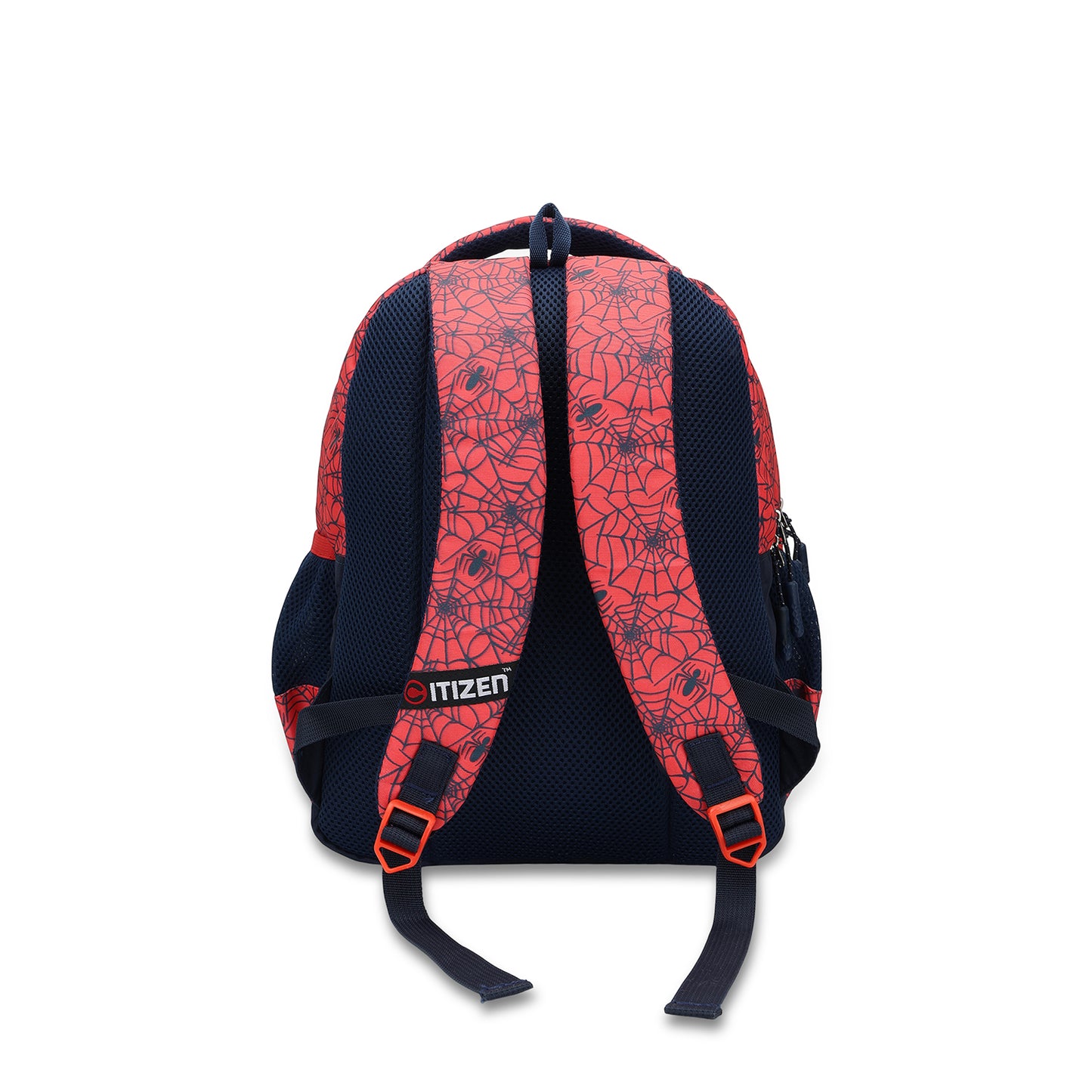 Citizen Spiderman 18L Kids Backpack for Boys , Dual Compartment,Padded Straps, Front Utility Pocket - (Red, Navy)