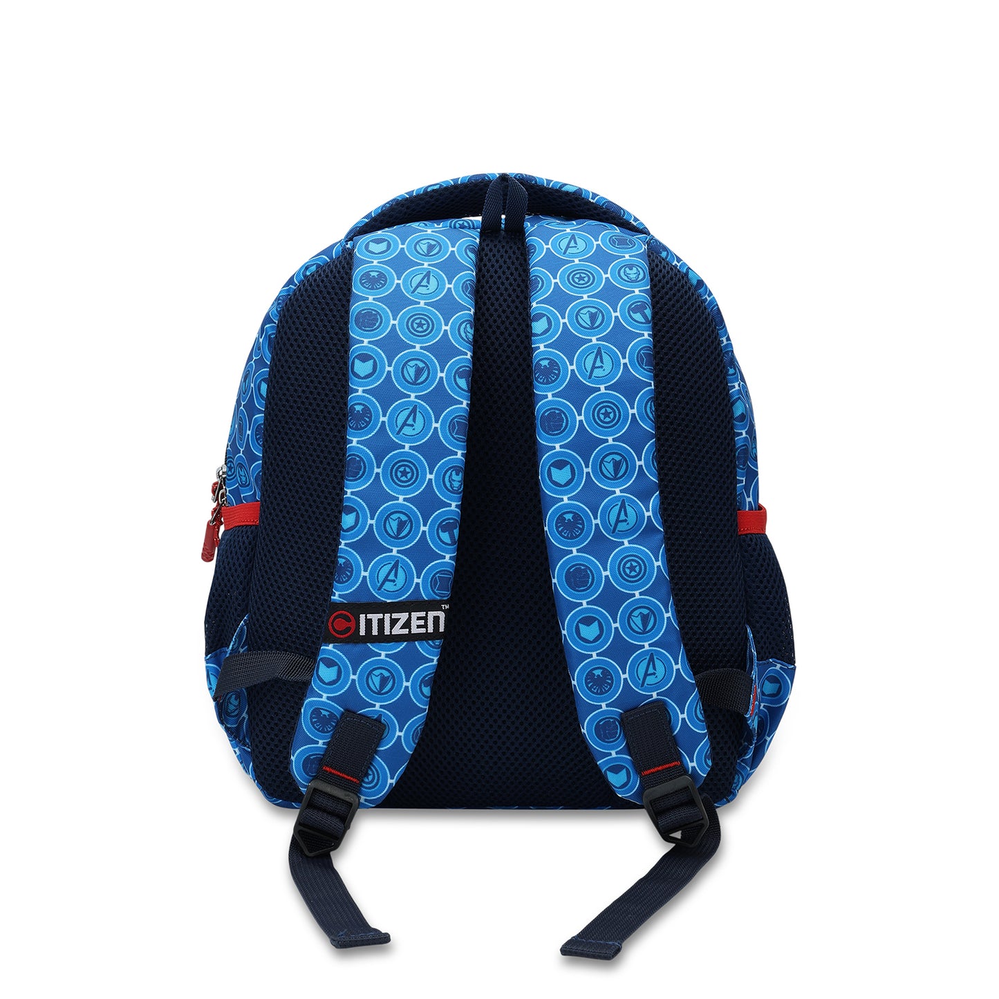 Citizen Avengers 9L Kids School Backpack for Boys , Superhero Printed, Padded Straps & Side Mesh Pockets -(Blue)