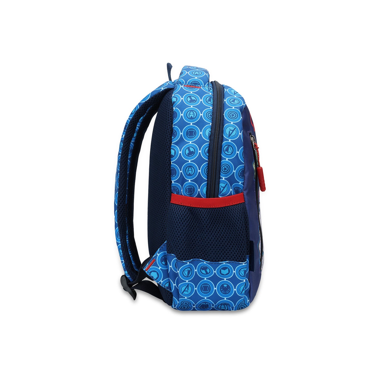 Citizen Avengers 9L Kids School Backpack for Boys , Superhero Printed, Padded Straps & Side Mesh Pockets -(Blue)