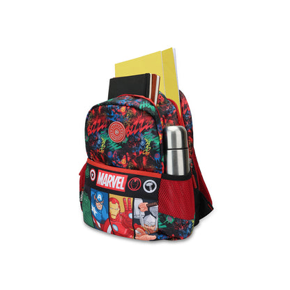 Citizen Avengers 18L Kids School Backpack – Superhero Print, Multi‑Compartment (Red)