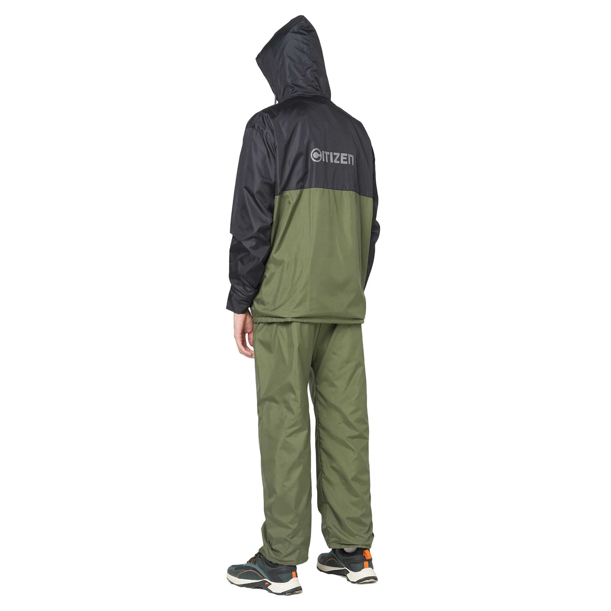 Citizen Hooded Raincoat for Men Women Waterproof for Bike Riders 180T Micro Fabric Lightweight Stylish Sealed Hood, Large Pockets, Heavy-Duty Zippers Rainwear