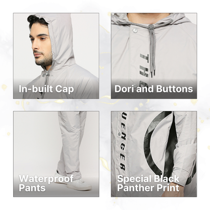 Citizen Smoky Gray Reversible Raincoat Suit – Waterproof Men’s Rainwear with Leak‑Proof Pouch