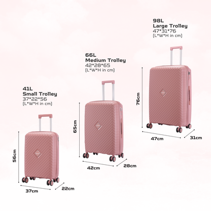 Diamond Shuttle Polypropylene Cabin Luggage with 8 Spinner Wheels Hard Luggage Trolley