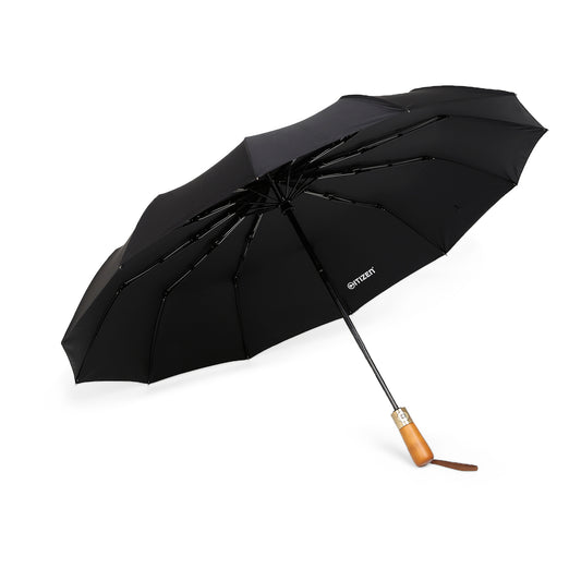 Exclusive 3 Fold Automatic Umbrella with Wooden Handle