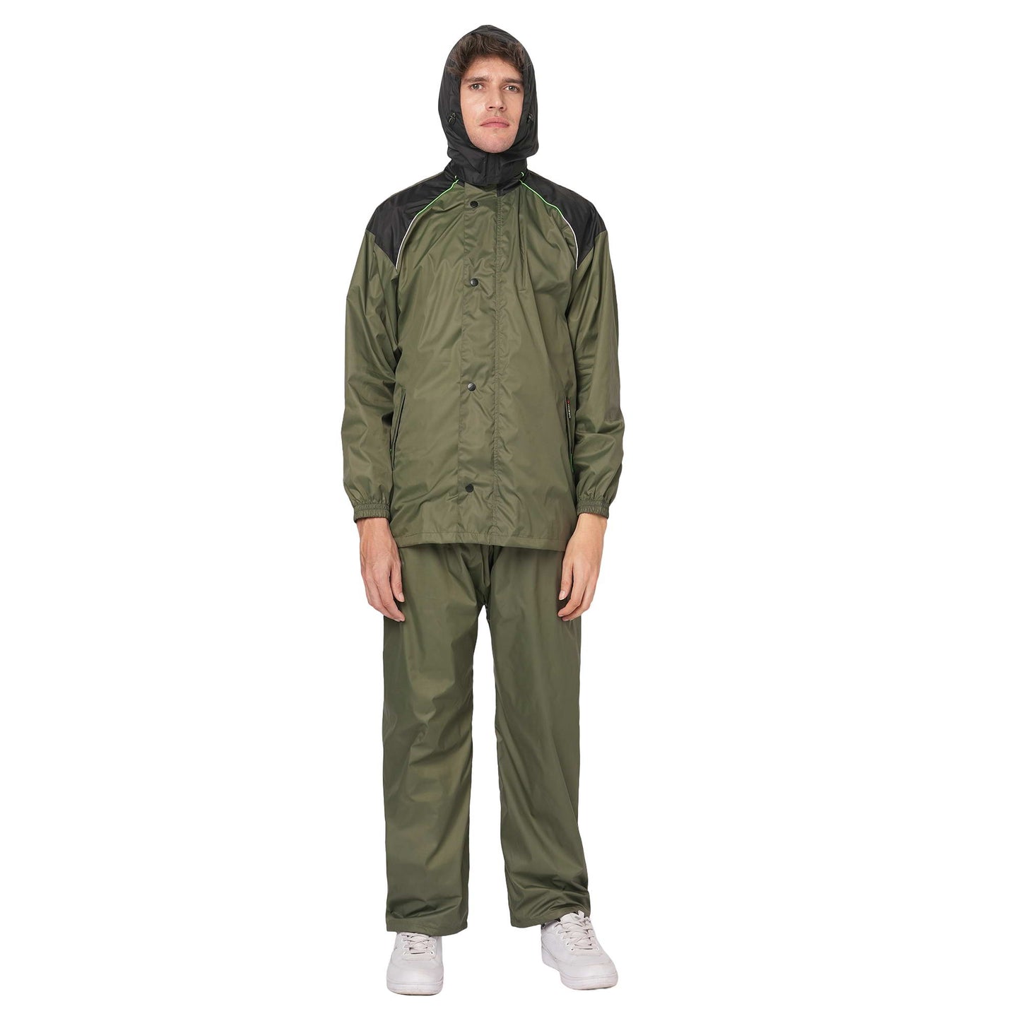 Citizen Hooded Raincoat for Men Women Waterproof for Bike Riders Hd Butter Fabric Lightweight Stylish Sealed Hood, Large Pockets, Heavy-Duty Zippers Rainwear