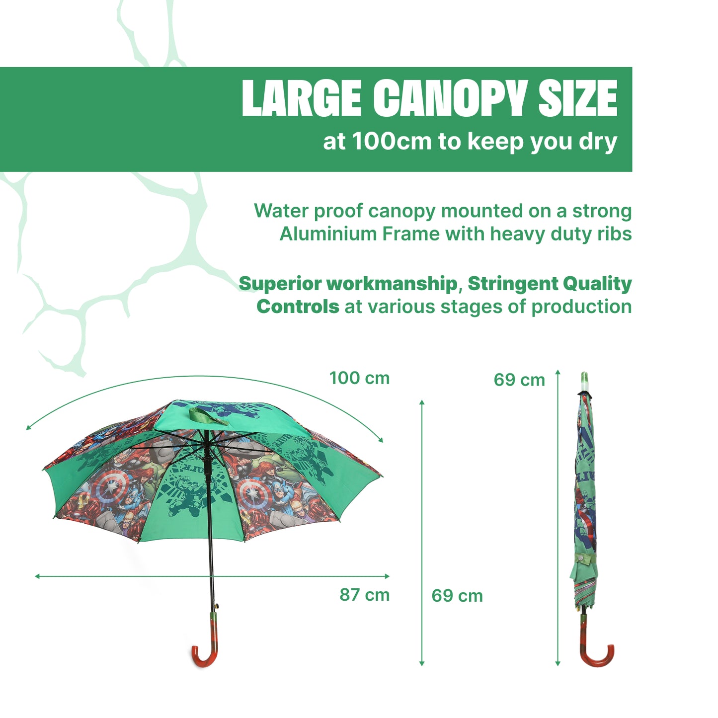 Kids Umbrella with Hulk & Marvel Characters